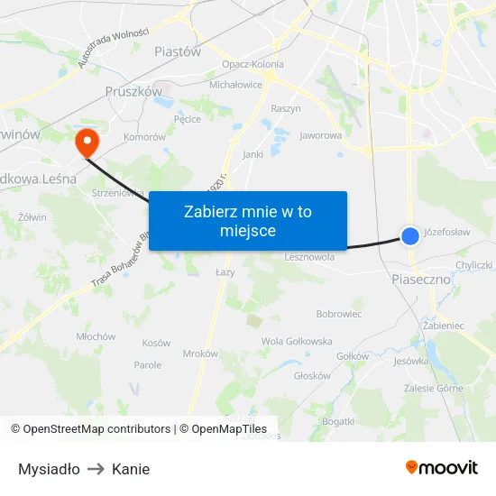Mysiadło to Kanie map