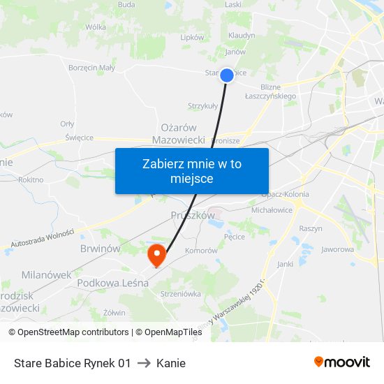 Stare Babice Rynek 01 to Kanie map