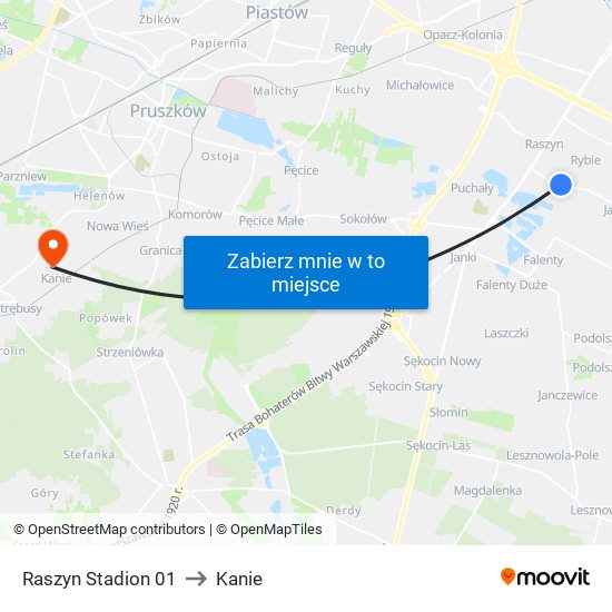 Raszyn Stadion 01 to Kanie map