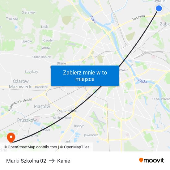 Marki Szkolna 02 to Kanie map