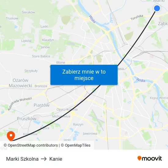 Marki Szkolna to Kanie map