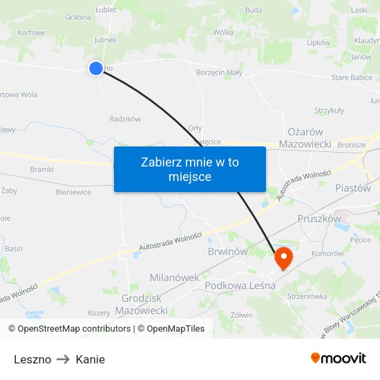 Leszno 02 to Kanie map