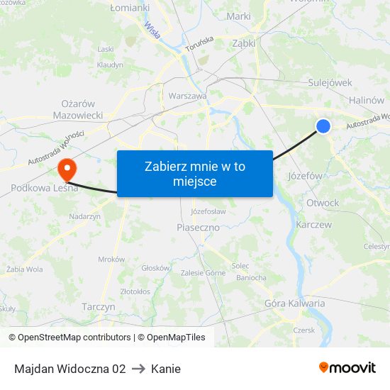 Majdan Widoczna 02 to Kanie map