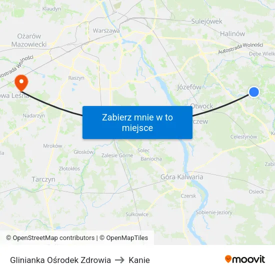 Glinianka Ośrodek Zdrowia to Kanie map