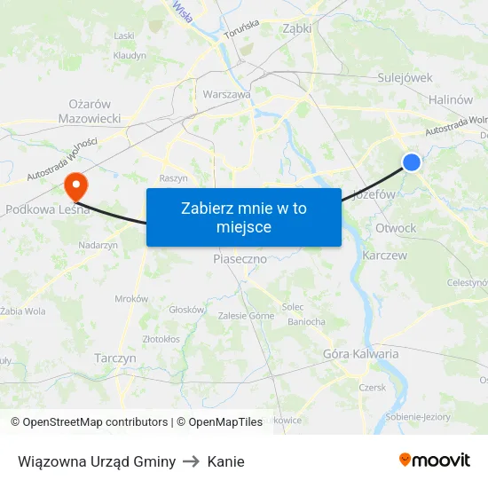 Wiązowna Urząd Gminy to Kanie map