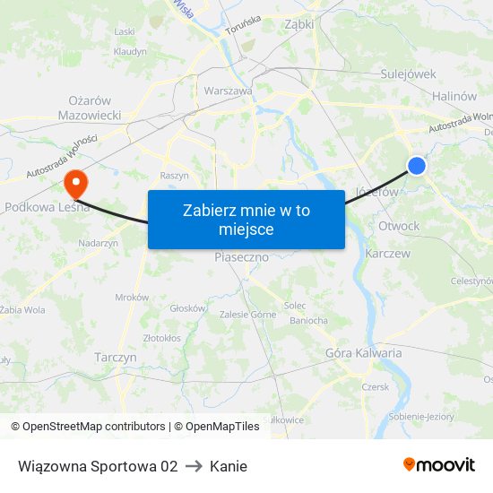 Wiązowna Sportowa 02 to Kanie map