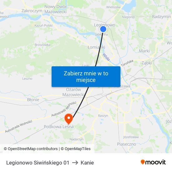 Legionowo Siwińskiego 01 to Kanie map