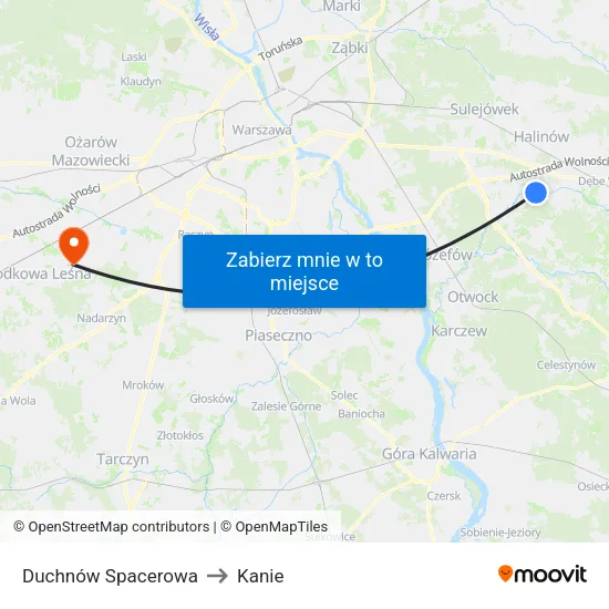 Duchnów Spacerowa to Kanie map