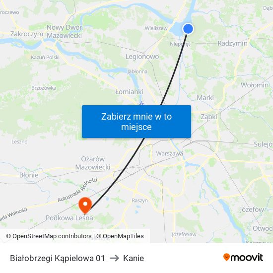 Białobrzegi Kąpielowa 01 to Kanie map