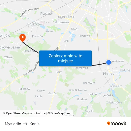 Mysiadło to Kanie map