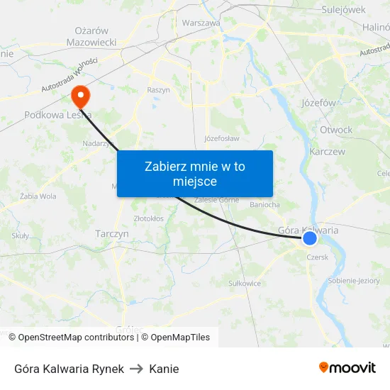 Góra Kalwaria Rynek to Kanie map
