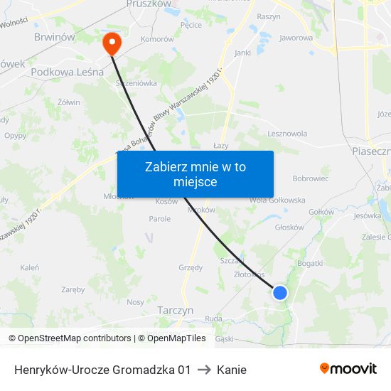 Henryków-Urocze Gromadzka 01 to Kanie map