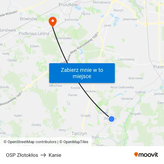 OSP Złotokłos to Kanie map