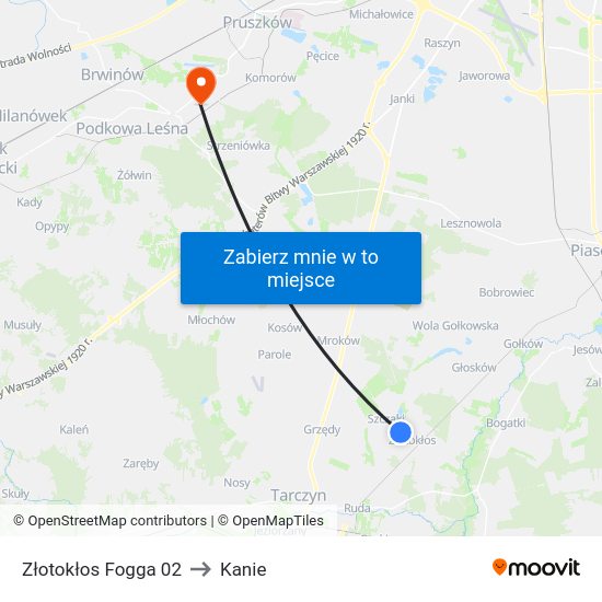 Złotokłos Fogga to Kanie map