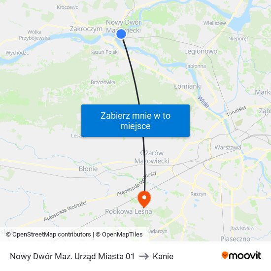 Nowy Dwór Maz. Urząd Miasta 01 to Kanie map