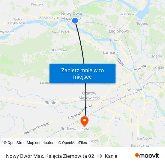 Nowy Dwór Maz. Księcia Ziemowita 02 to Kanie map