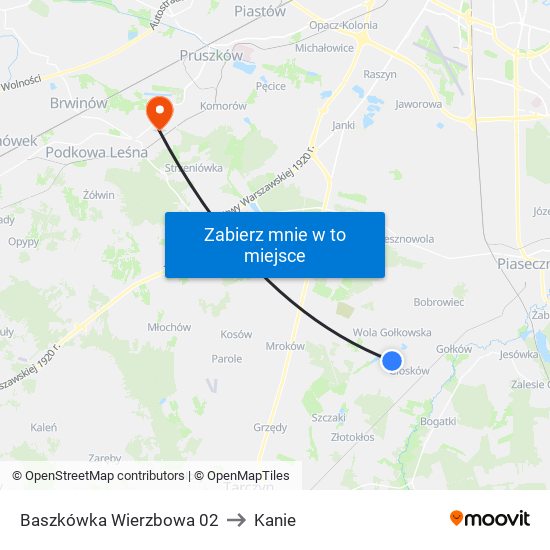 Baszkówka Wierzbowa 02 to Kanie map