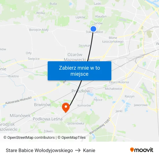Stare Babice Wołodyjowskiego to Kanie map