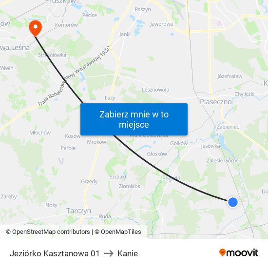 Jeziórko Kasztanowa 01 to Kanie map