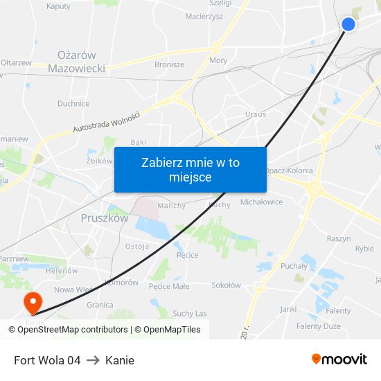 Fort Wola 04 to Kanie map