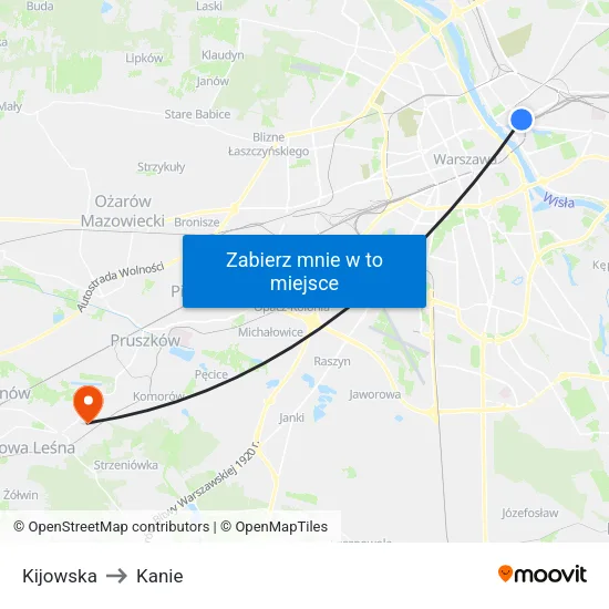 Kijowska to Kanie map