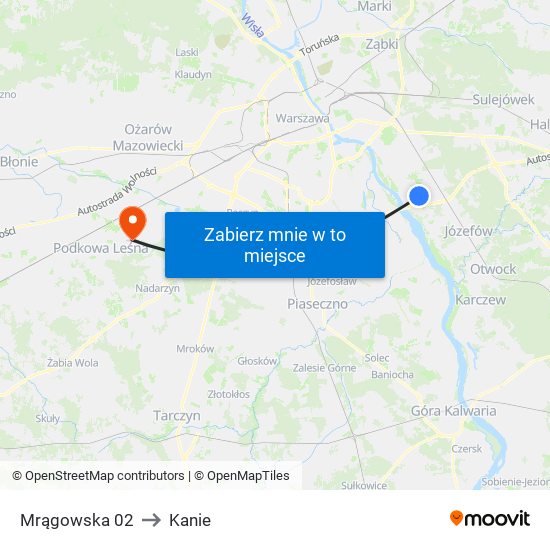 Mrągowska to Kanie map