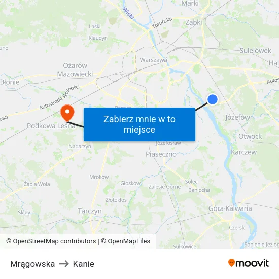 Mrągowska to Kanie map