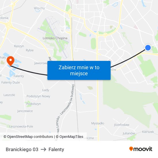 Branickiego 03 to Falenty map