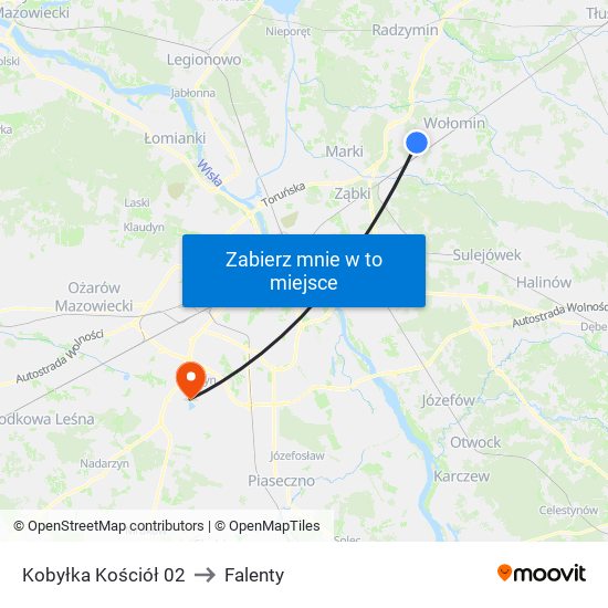 Kobyłka Kościół 02 to Falenty map