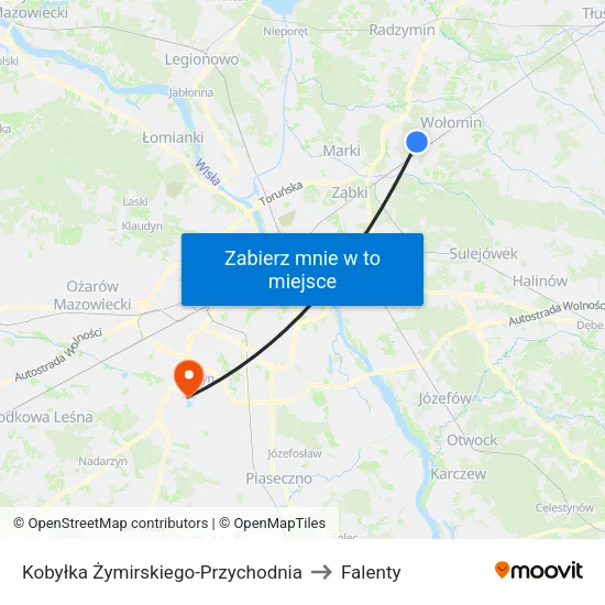 Kobyłka Żymirskiego - Przychodnia to Falenty map