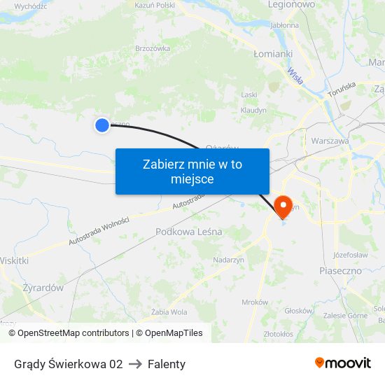 Grądy Świerkowa 02 to Falenty map