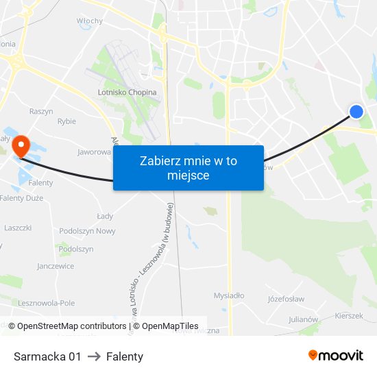 Sarmacka 01 to Falenty map