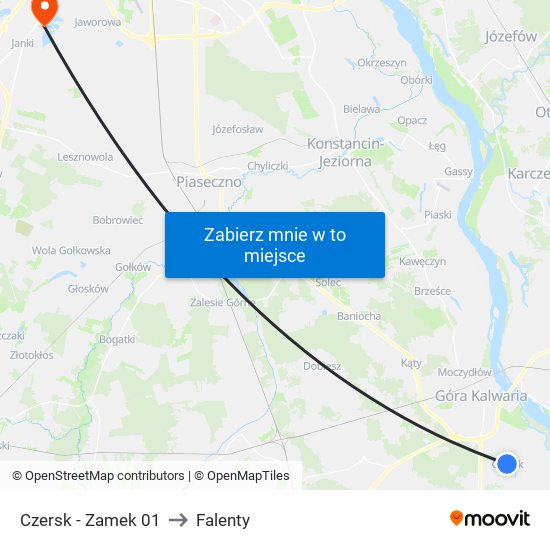 Czersk - Zamek 01 to Falenty map