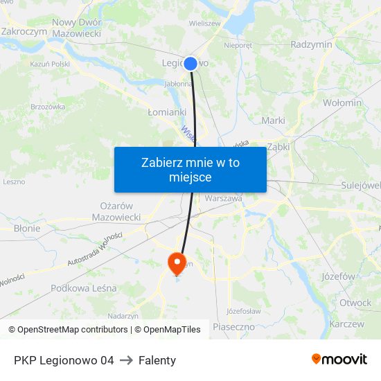 PKP Legionowo 04 to Falenty map