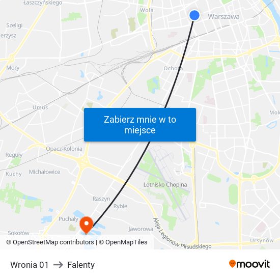 Wronia 01 to Falenty map