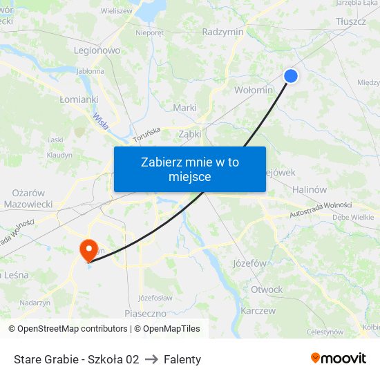 Stare Grabie - Szkoła 02 to Falenty map