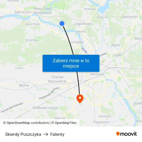 Skierdy Puszczyka to Falenty map