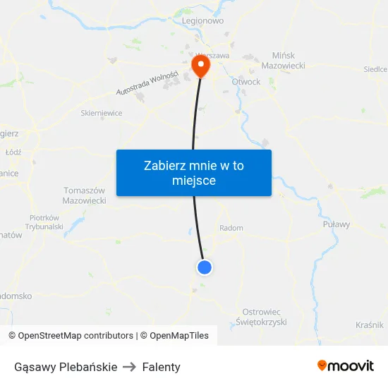 Gąsawy Plebańskie to Falenty map