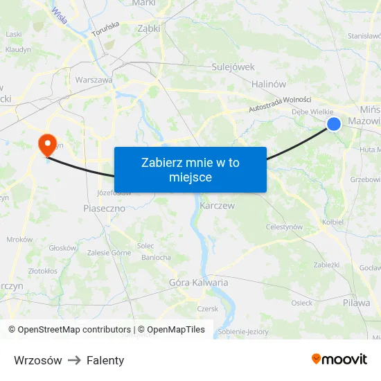 Wrzosów to Falenty map