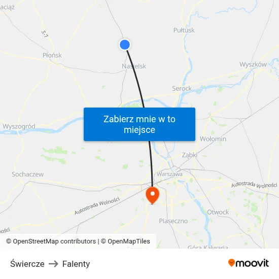 Świercze to Falenty map