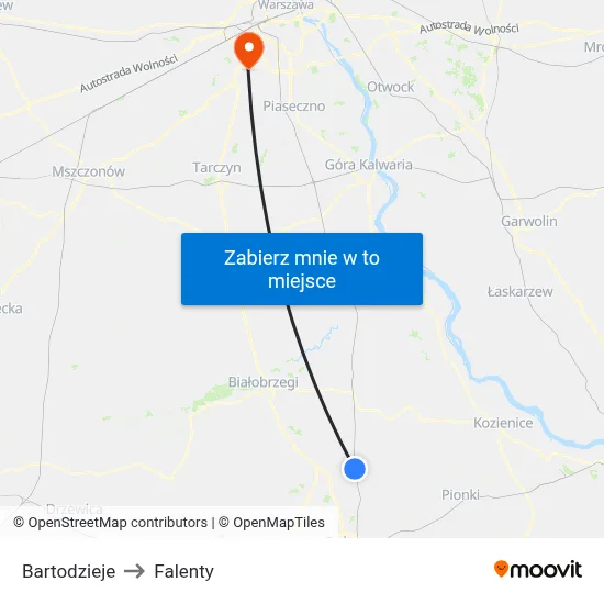 Bartodzieje to Falenty map