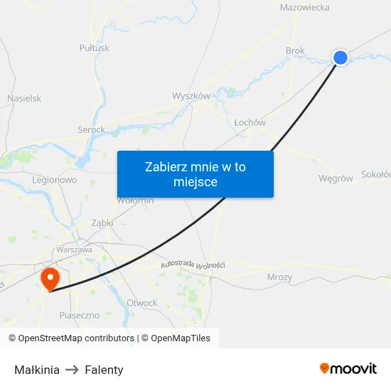 Małkinia to Falenty map