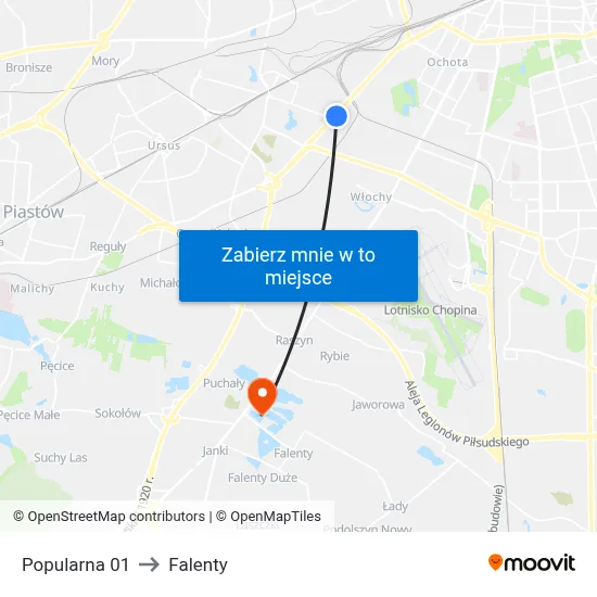 Popularna 01 to Falenty map