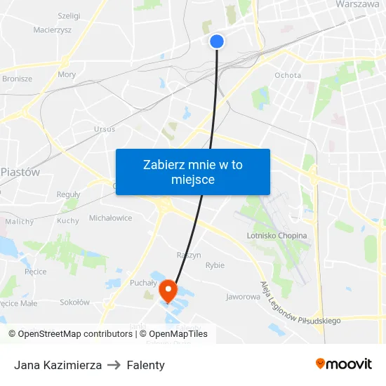 Jana Kazimierza to Falenty map