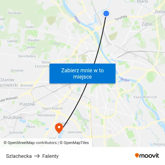 Szlachecka to Falenty map