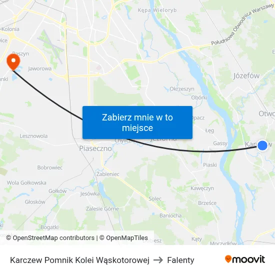 Karczew Pomnik Kolei Wąskotorowej to Falenty map