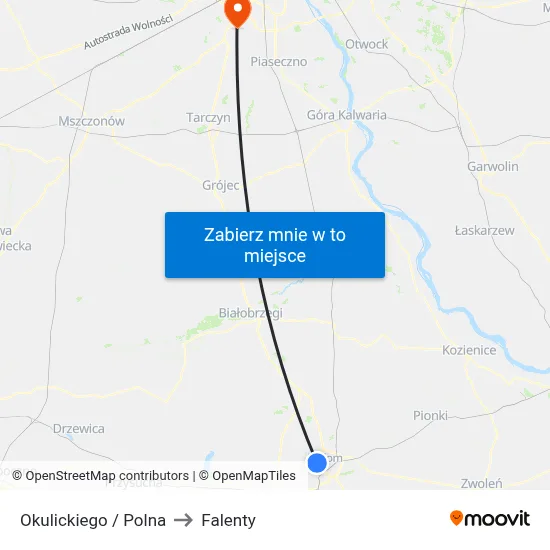 Okulickiego / Polna to Falenty map