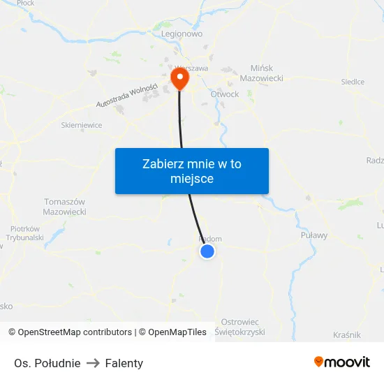 Os. Południe to Falenty map