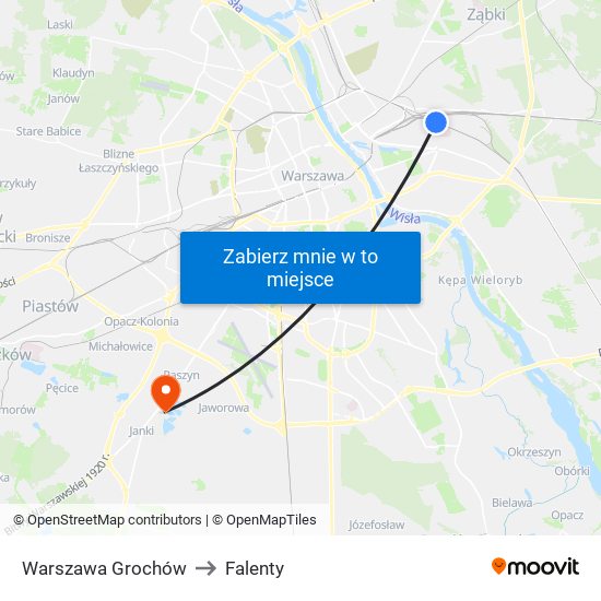 Warszawa Grochów to Falenty map