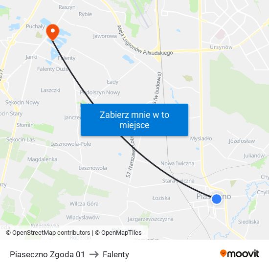 Piaseczno Zgoda 01 to Falenty map